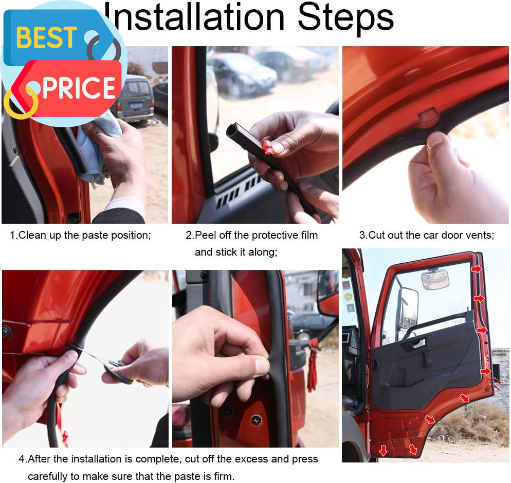 Universal Automotive Door Seal Strip D-Shape Self-Adhesive Weather Stripping for