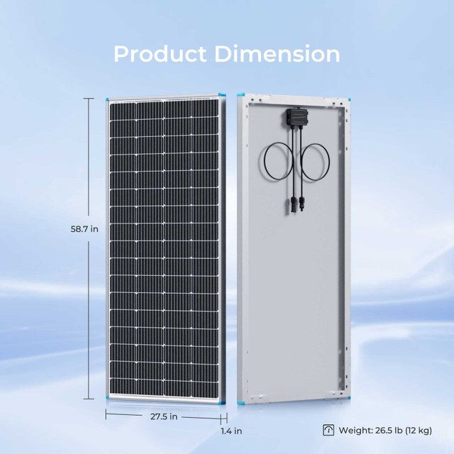 Renogy Solar Panel 200 Watt 12 Volt Monocrystalline PV Off-Grid Power Module