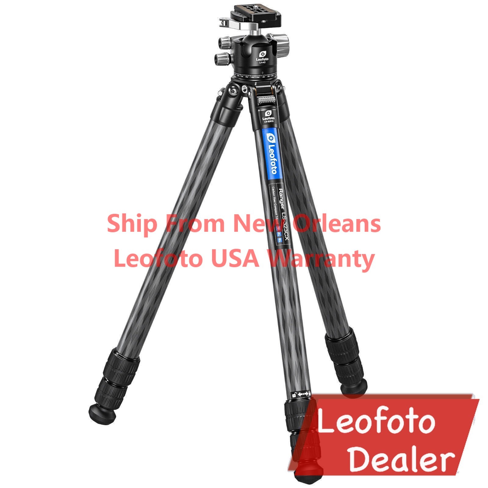 Leofoto LS-323C X Version Ranger Series Tripod+LH-40LR Ballhead Set