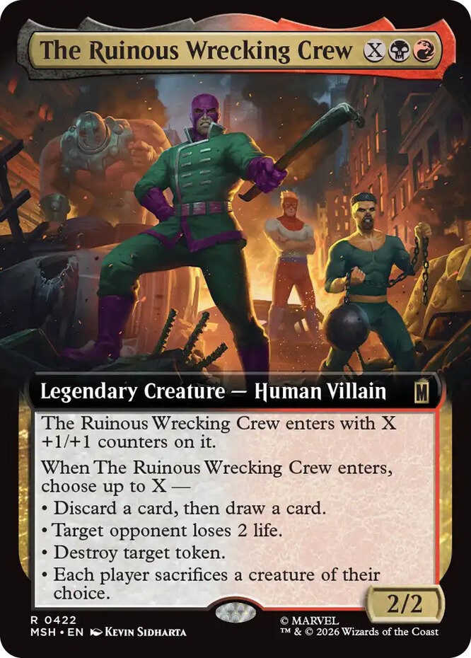 x1 The Ruinous Wrecking Crew - Extended Art R MTG Marvel Super Heroes M/NM, Engl