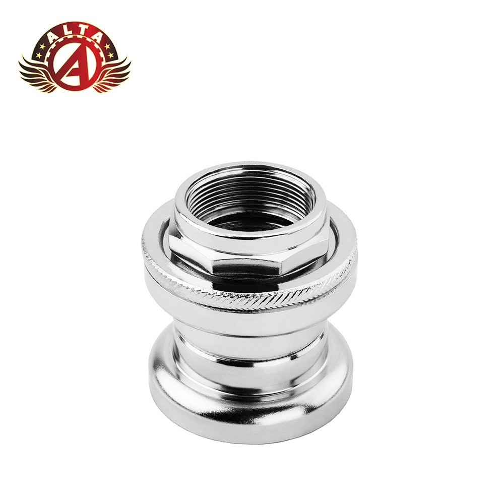 ALTA Bicycle Chrome BMX Headset 1 Inch Threaded Steel 22.2mm Fork Complete Set.