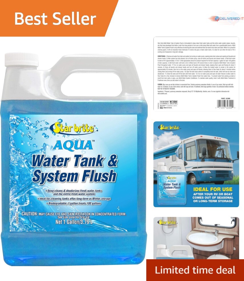 1 Gallon Aqua Water Tank & System Flush for Fresh Water Systems - Boats & RVs