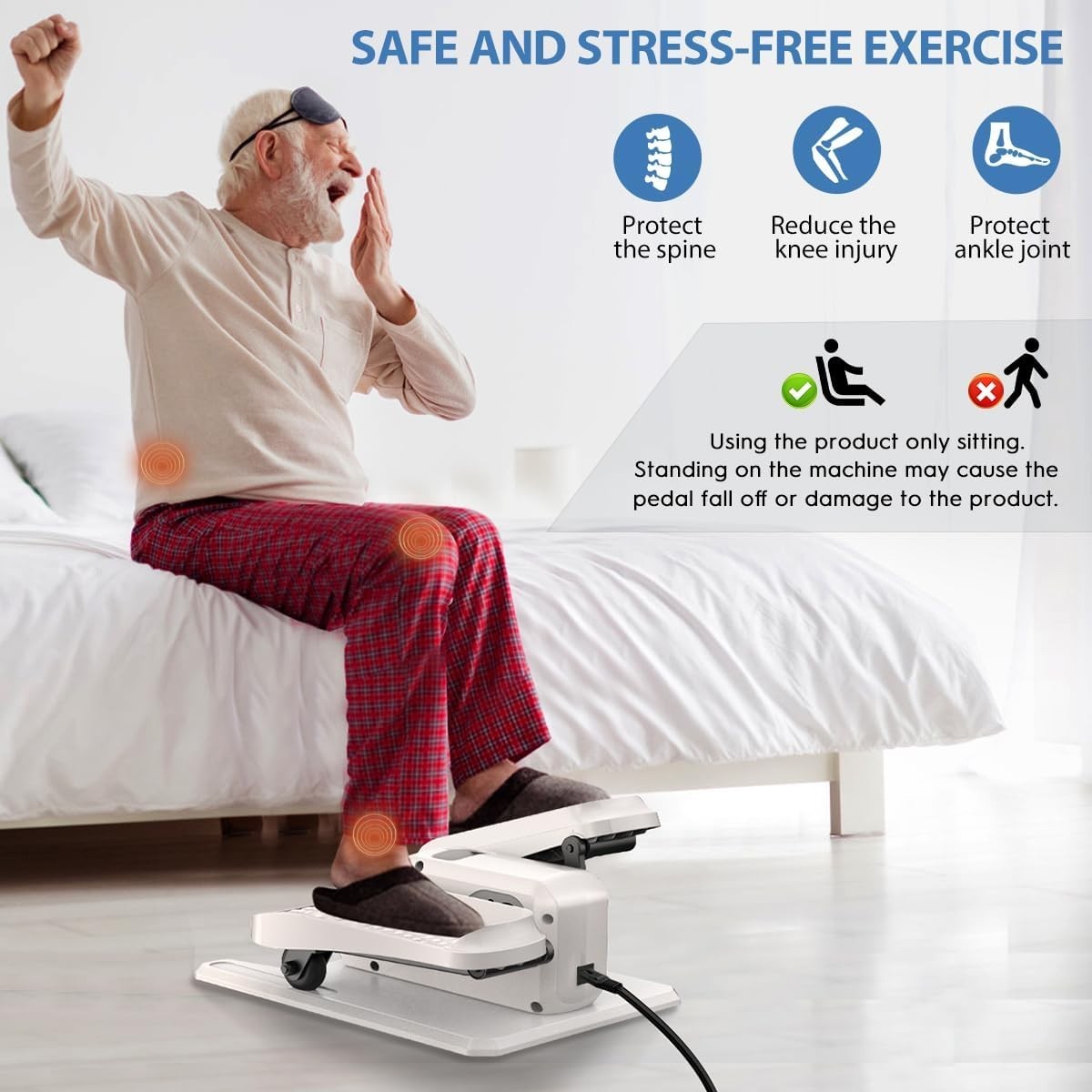 Ellipse Electric Elliptical Machine Under Desk Leg Exerciser Fully Assembled LCD
