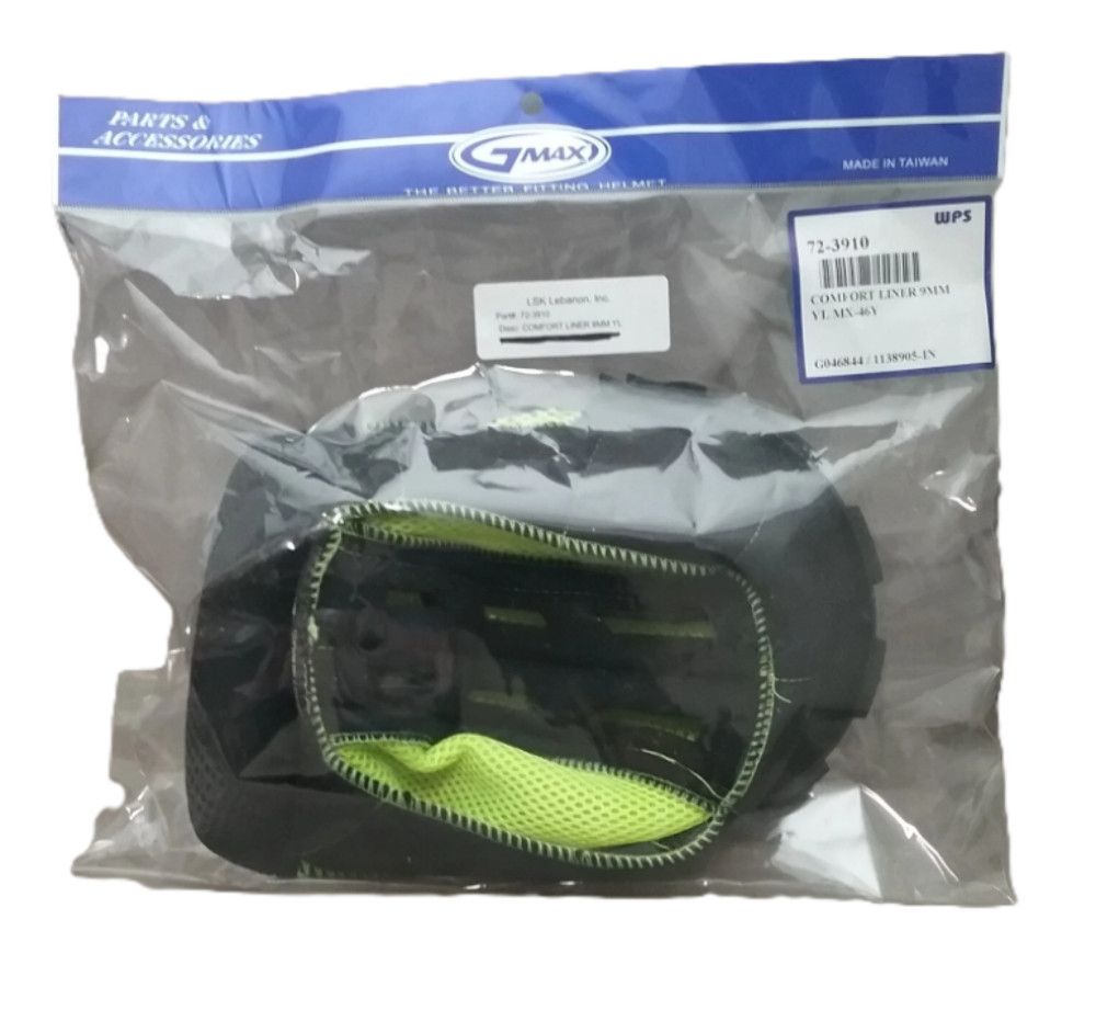 GMAX MX-46Y Removable Comfort Liner Youth LARGE 9MM 72-3910 Helmet Part