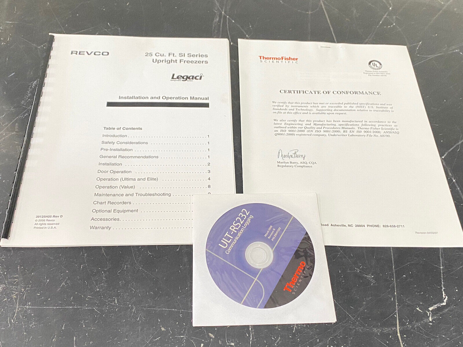 Thermo scientific Revco ULT-RS232 communication logging - User Guide / Manual