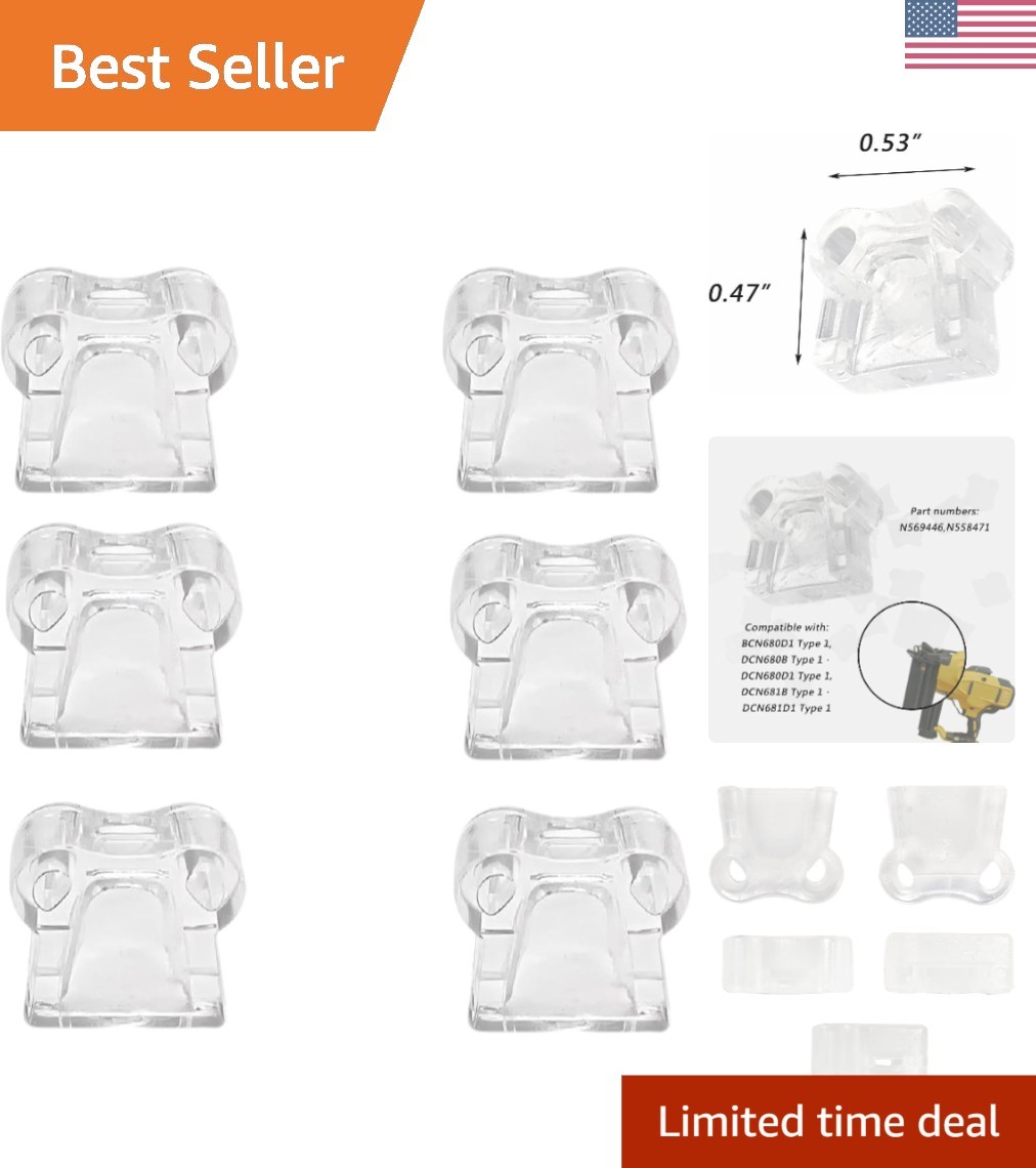 High-Quality Transparent Nailer Tips, 6 Pcs - Essential Tools for Every Workshop