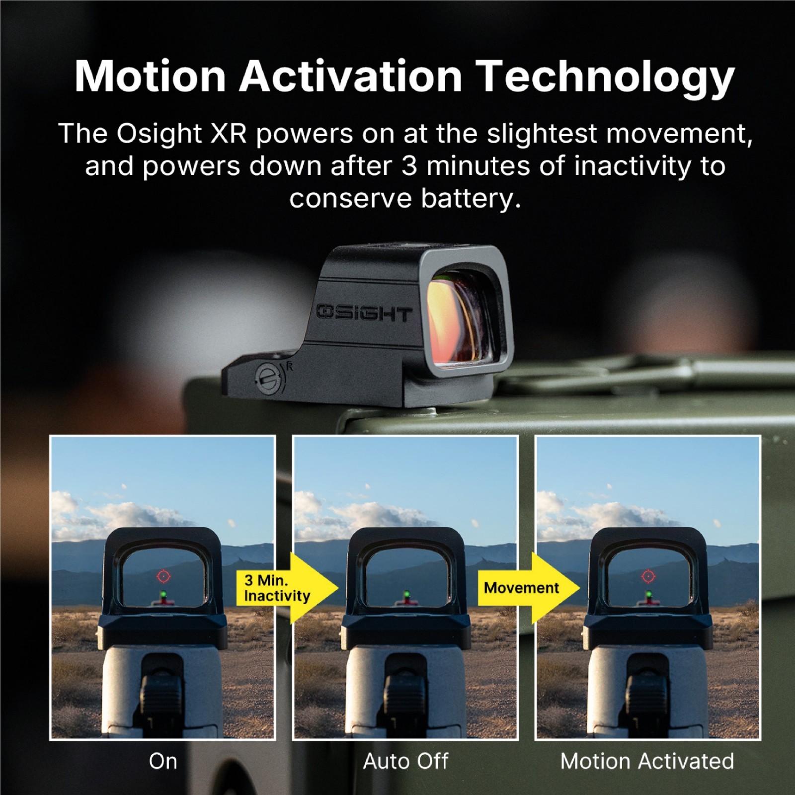 OSIGHT XR Enclosed Red Dot Sight with 2/6 + 32 MOA Multi-Reticle System
