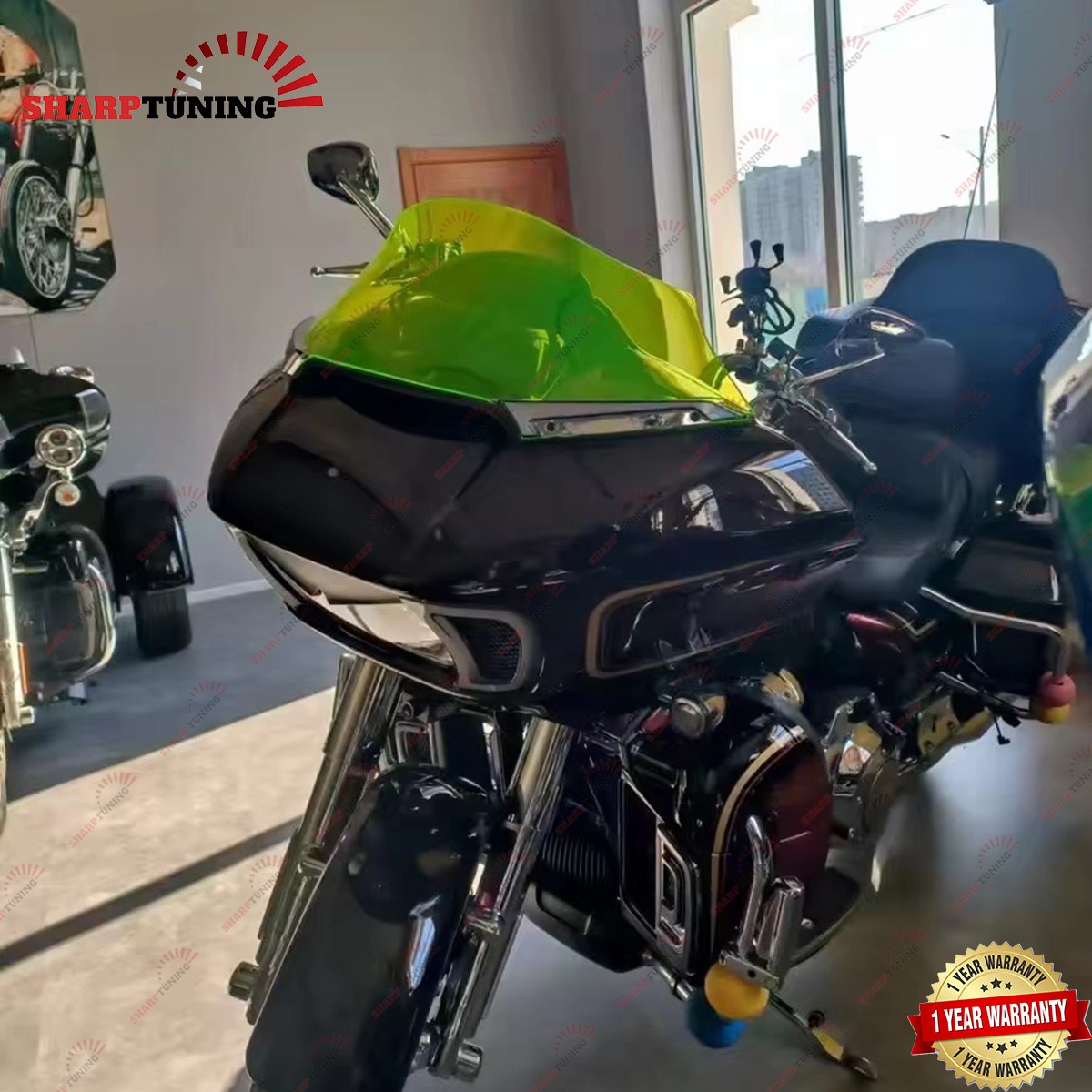9"Green Windshield Windscreen For 15-2023 Harley Davidson Touring Road Glide