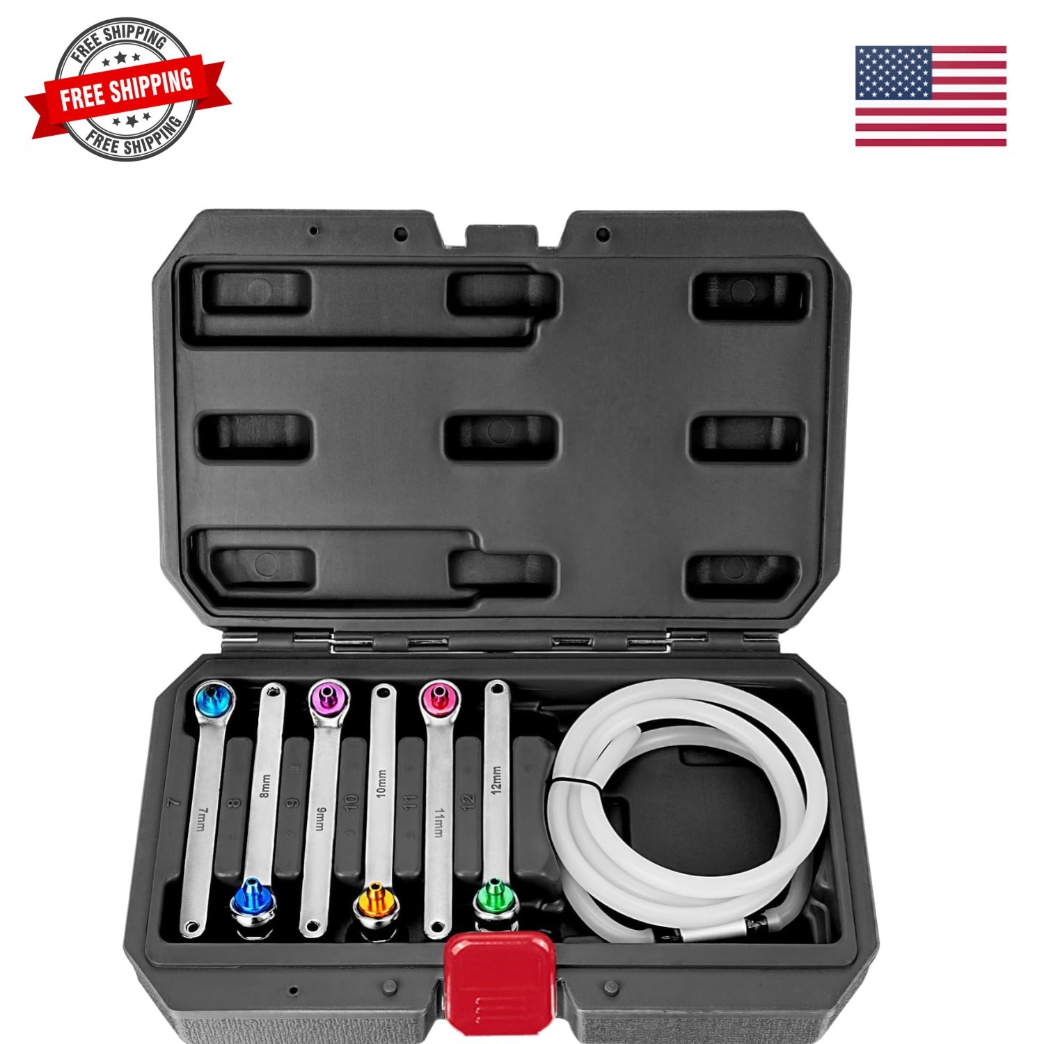 Brake Bleeder Wrench Set, 7 8 9 10 11 12 MM Brake Bleeding Kit | 7PCS Brake B...