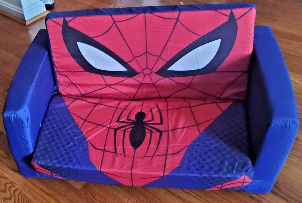 Spider-Man 2-in-1 Flip-Out Kids Sofa by Delta Children – EUC