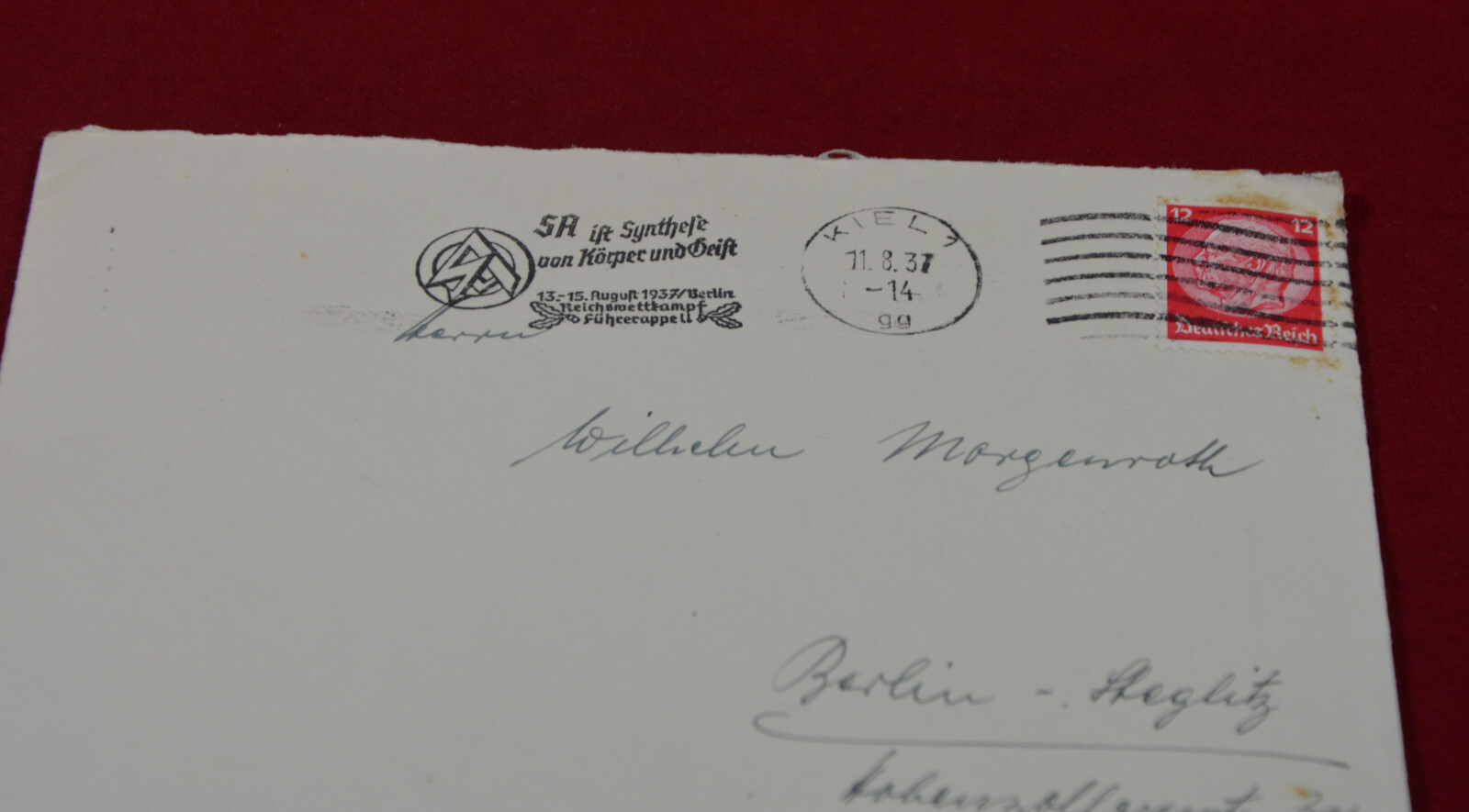 German WW2 Letter Third Reich 1937