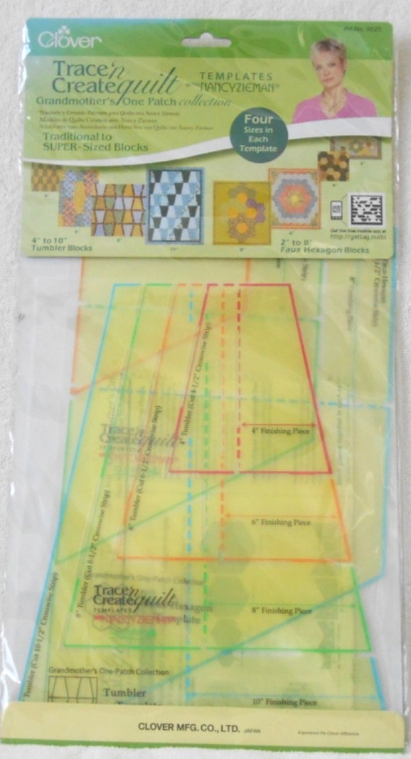 #9525 CLOVER NANCY ZIEMAN TRACE'N CREATE "GRANDMOTHER'S ONE PATCH" TEMPLATES NIP