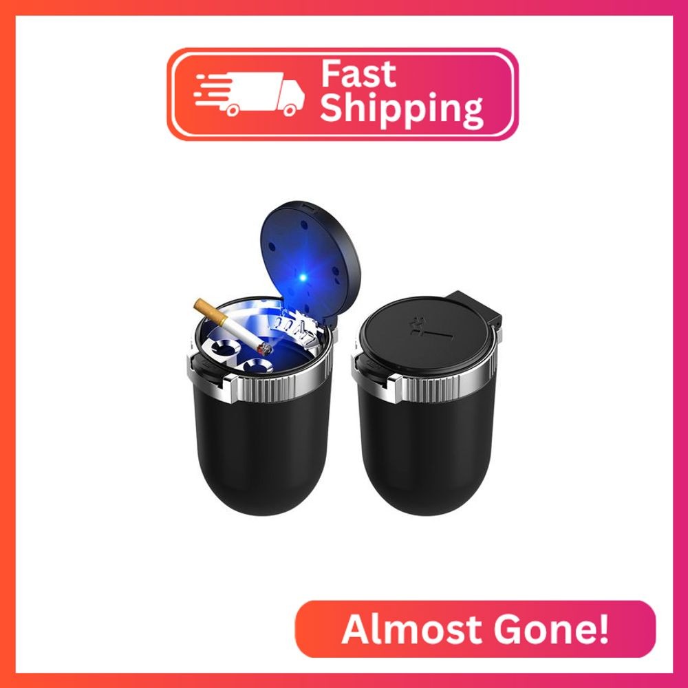 Dickno 2 PCS Car Ashtray with Lid, Detachable Stainless Smokeless Auto Ashtray,