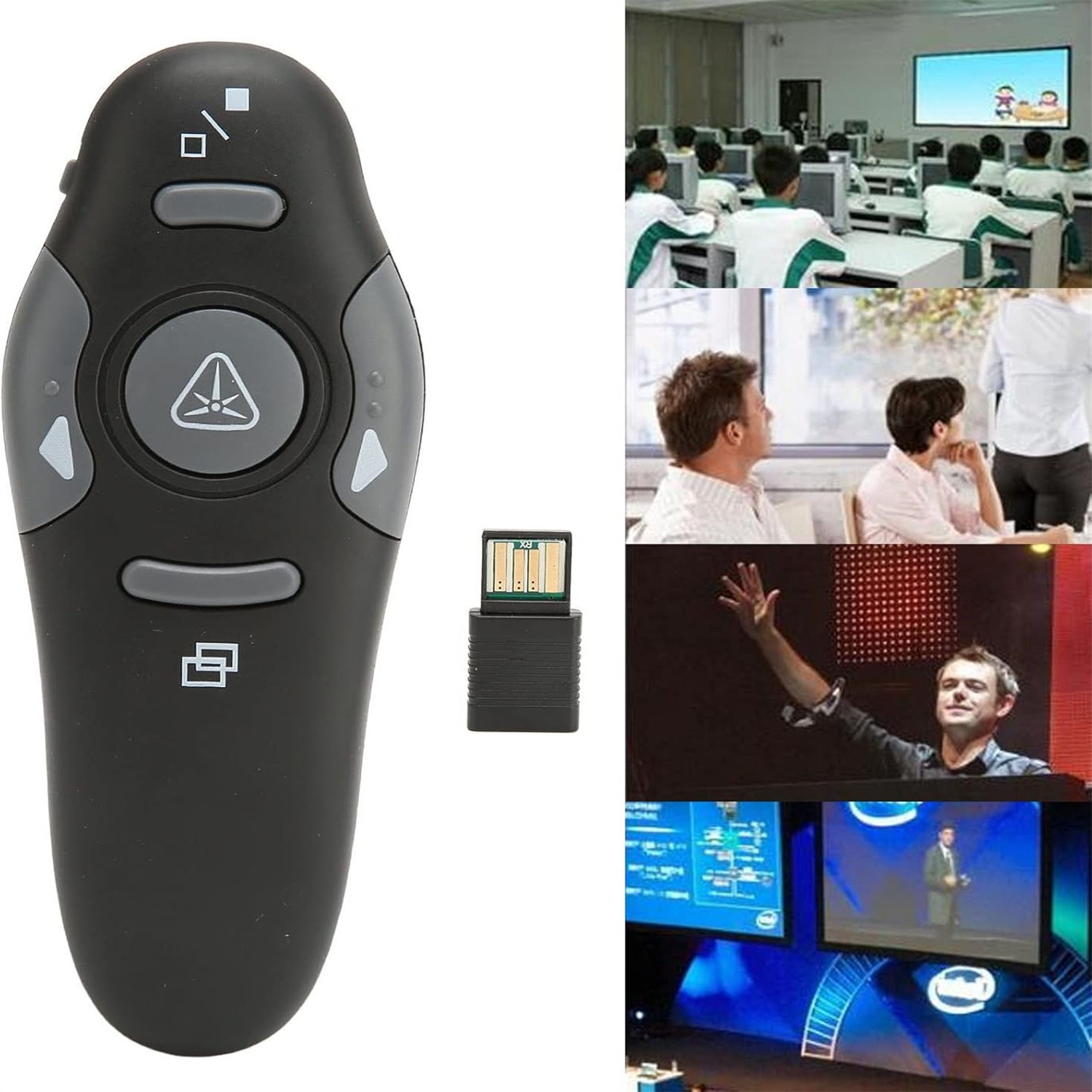 2.4GHz USB Wireless Presenter PPT Remote Laser Pointer For Laptop Mac,Computer