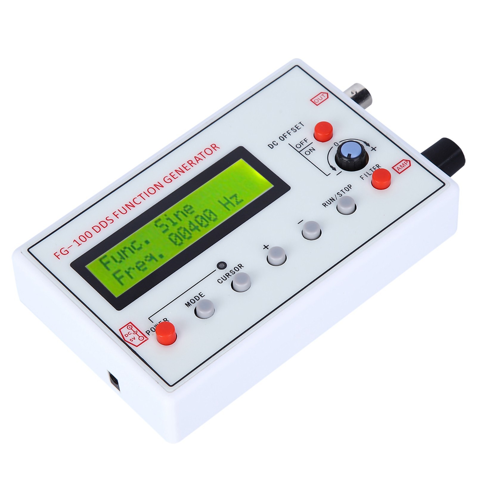 FG-100 DDS Function Generator Sine 1Hz-500KHz Counter Signal Source