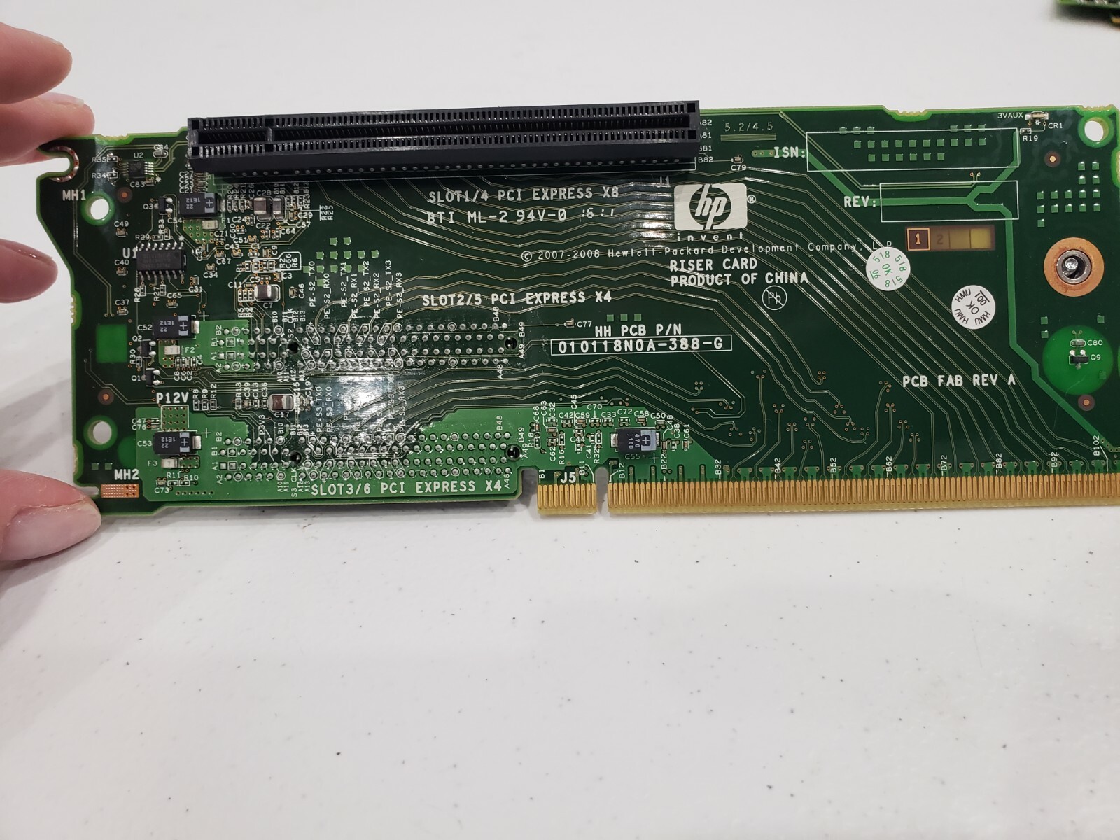 HP 496078-001 DL380 G5p/G6 PCIe Riser Board ONLY - No Cable 451280-001 A