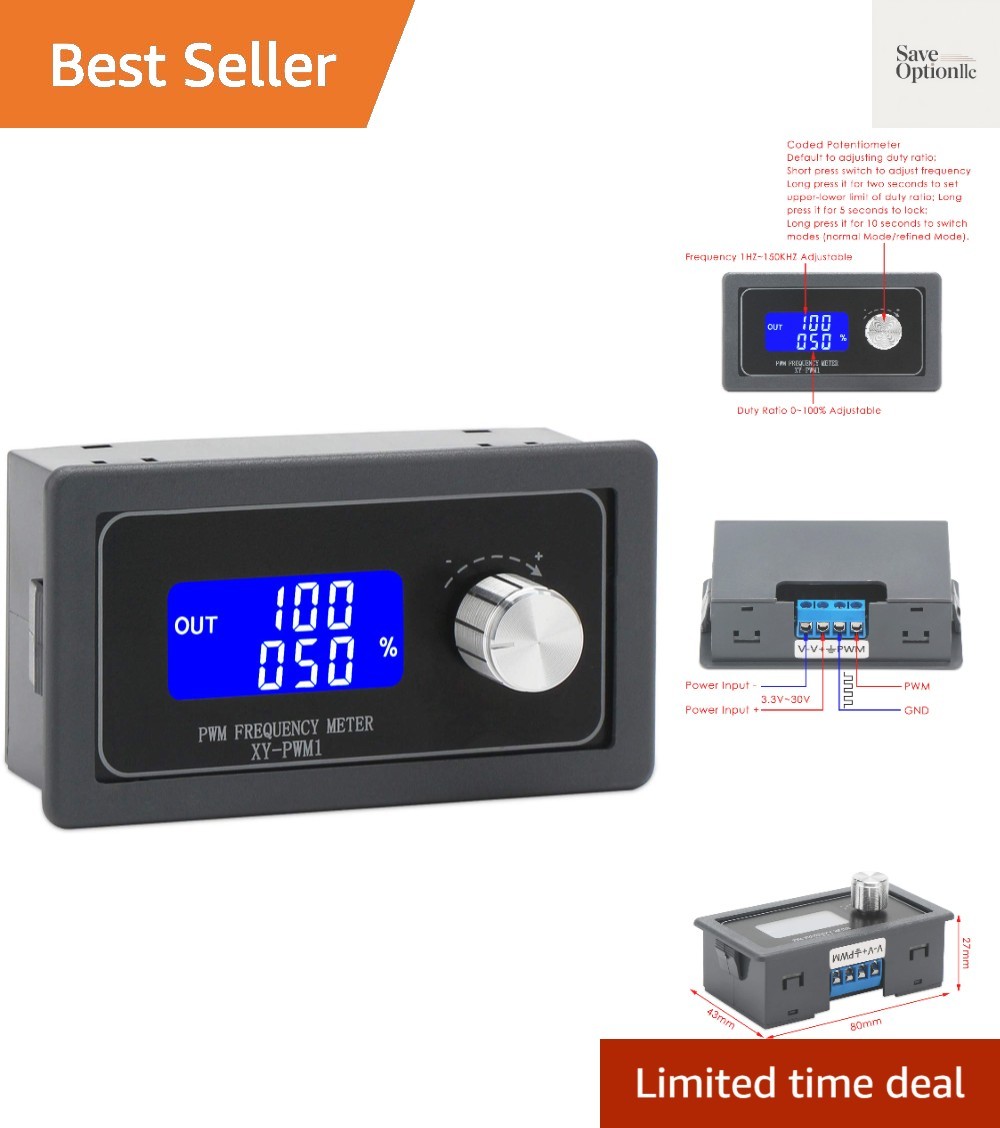 Frequency Generator, DC 3.3V-30V 5-30mA 1Hz-150kHz Adjustable Output PWM Puls...