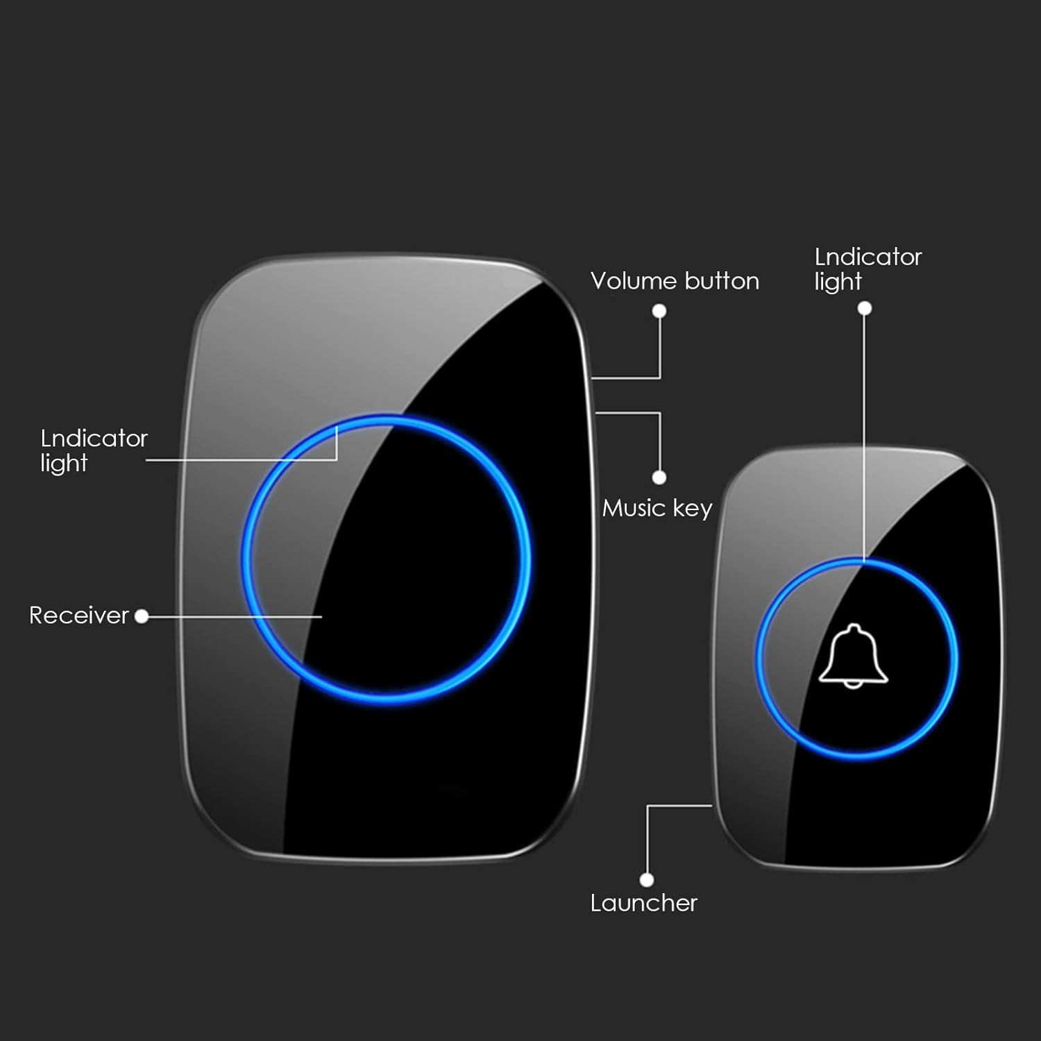 1000FT Wireless Doorbell Waterproof 1 Plugin Receiver Adjustable Volume 38 Chime