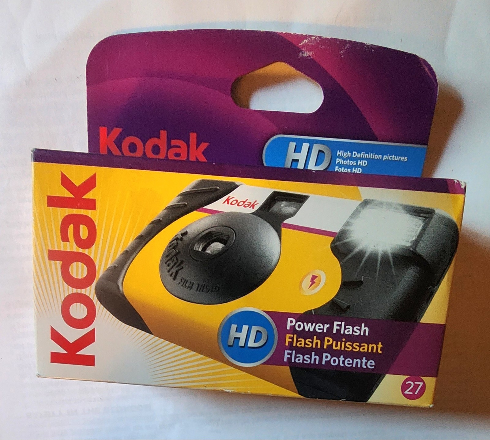 NEW KODAK HD POWER FLASH 35 MM 27 EXPOSURES SINGLE USE CAMERA HIGH DEFINITION NB