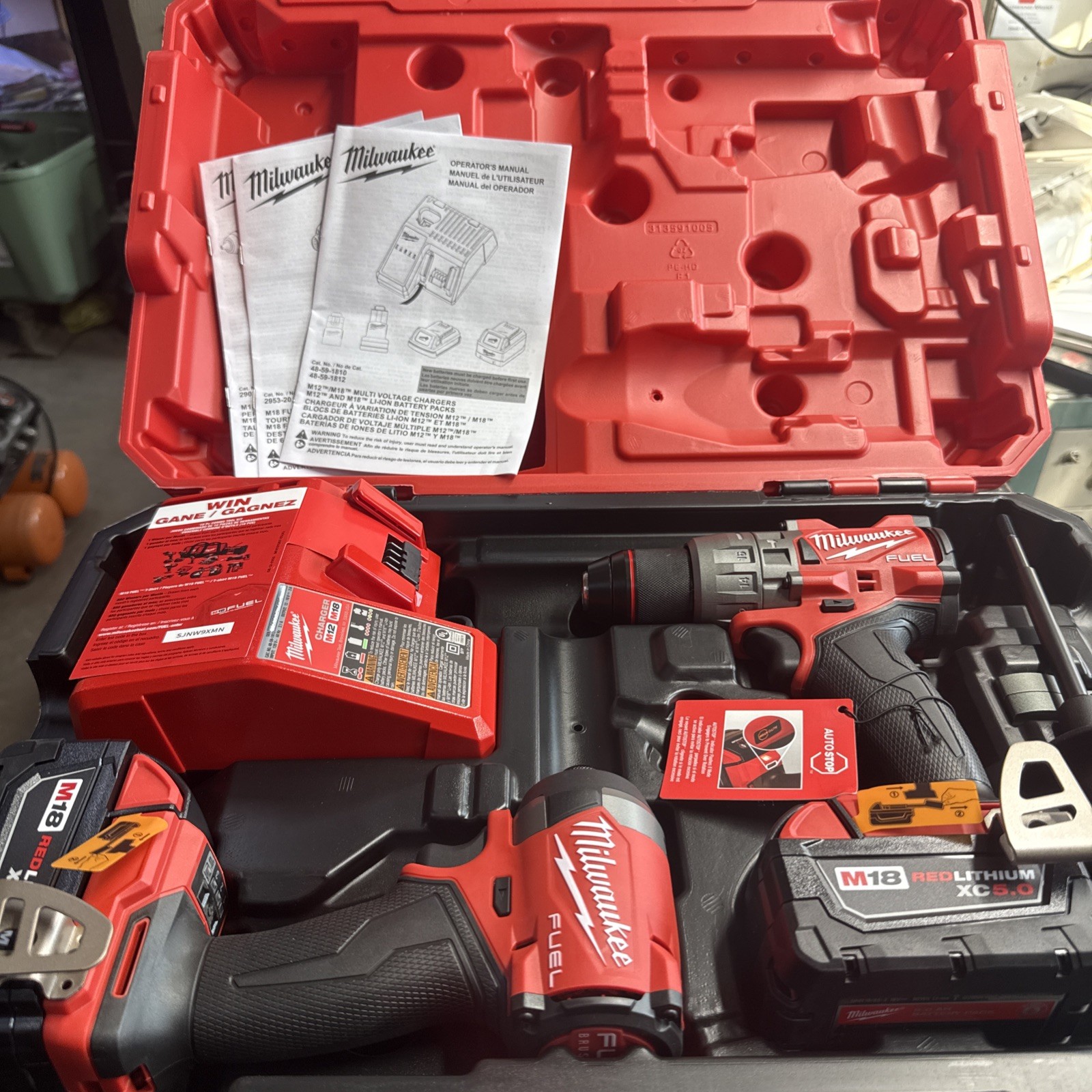 Milwaukee M18 FUEL 18V 2-Tool Combo Kit - Red (3697-22) M-18 New/Open Box
