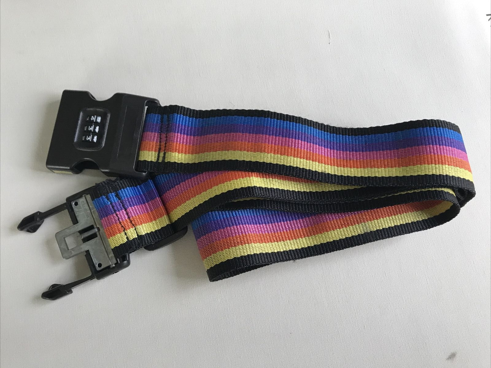 Vintage Rainbow Luggage Strap Suitcase With Combo Lock Safe Belt 72" x 2" Wide