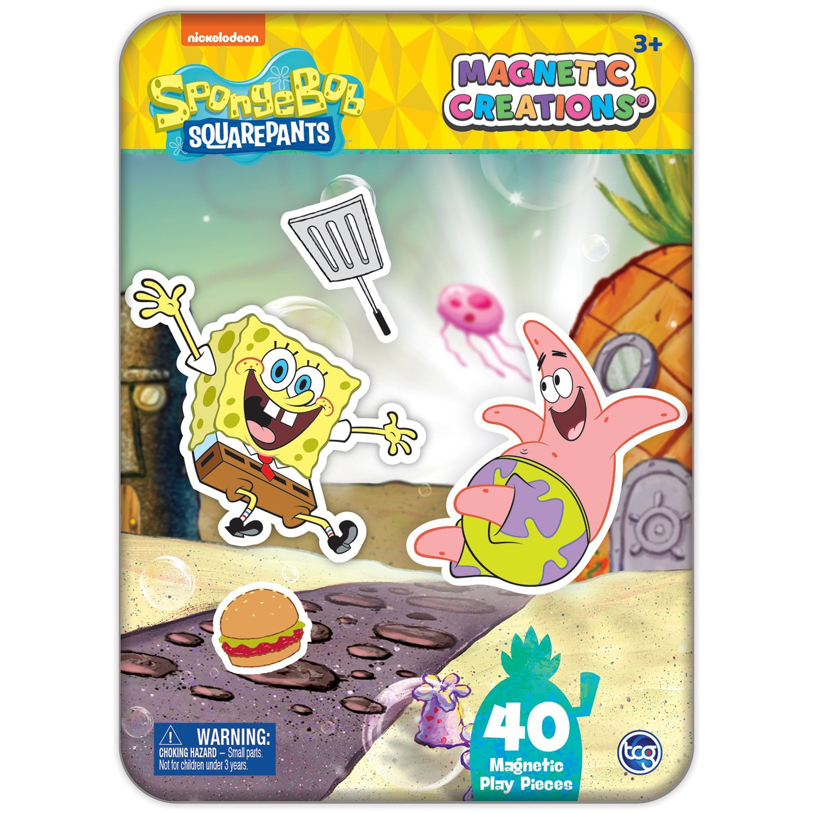 SpongeBob Magnetic Creations Tin Imaginative Play Set for Kids Ages 3 and Up