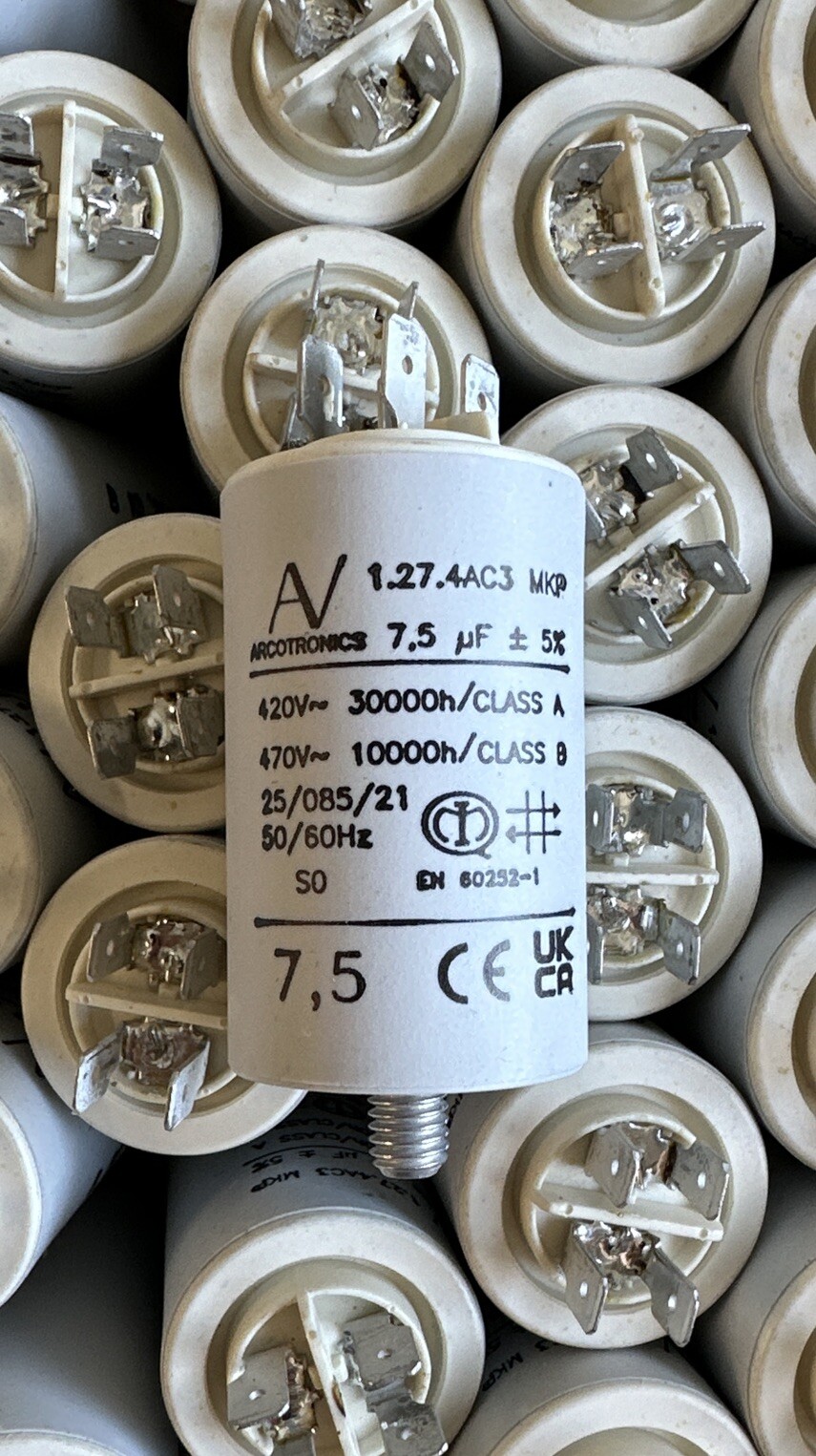 Lot of 10 7.5 uF 420VAC 470VAC 1.27.4AC3 MKP Arcotronics Audio Motor Capacitors