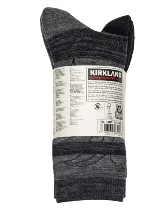 Kirkland Signature Ladies' Extra-Fine Merino Wool Crew Socks, 4 Pairs