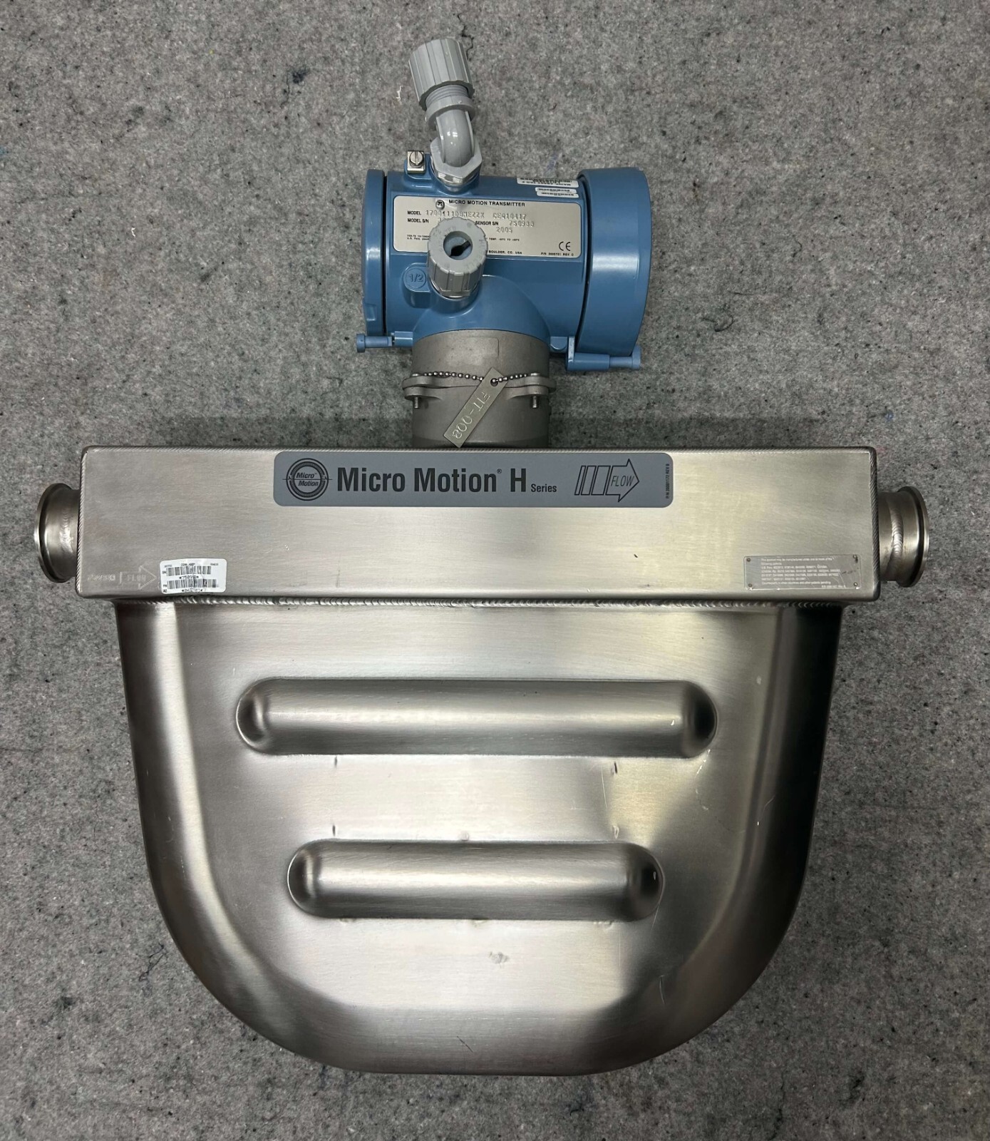 Micro Motion Mass Flow Sensor with Micro Motion Transmitter