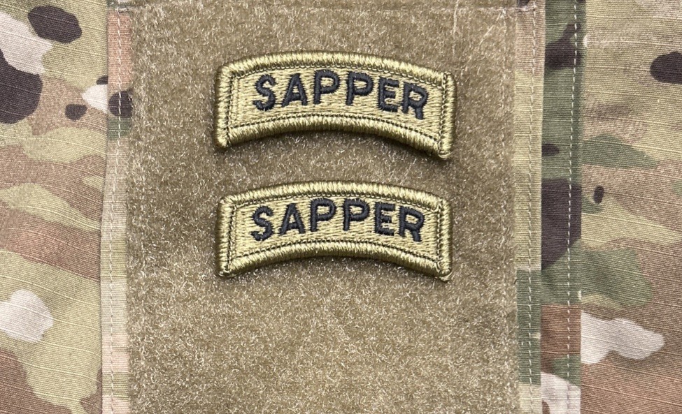 US Army Sapper Tabs (2) OCP w/ Hook ACU