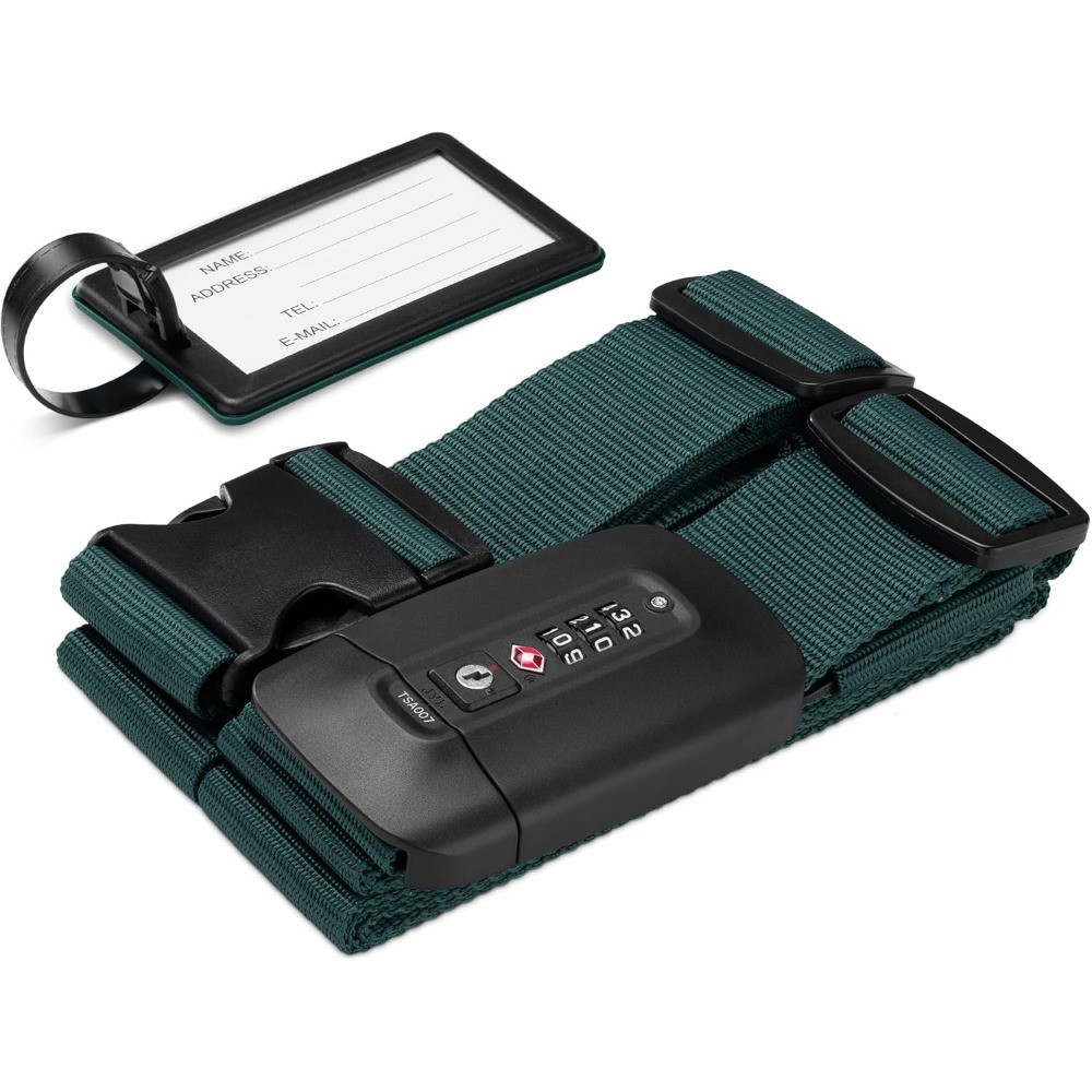 Navaris TSA Luggage Strap - Secure Adjustable Strap with Combination Lock