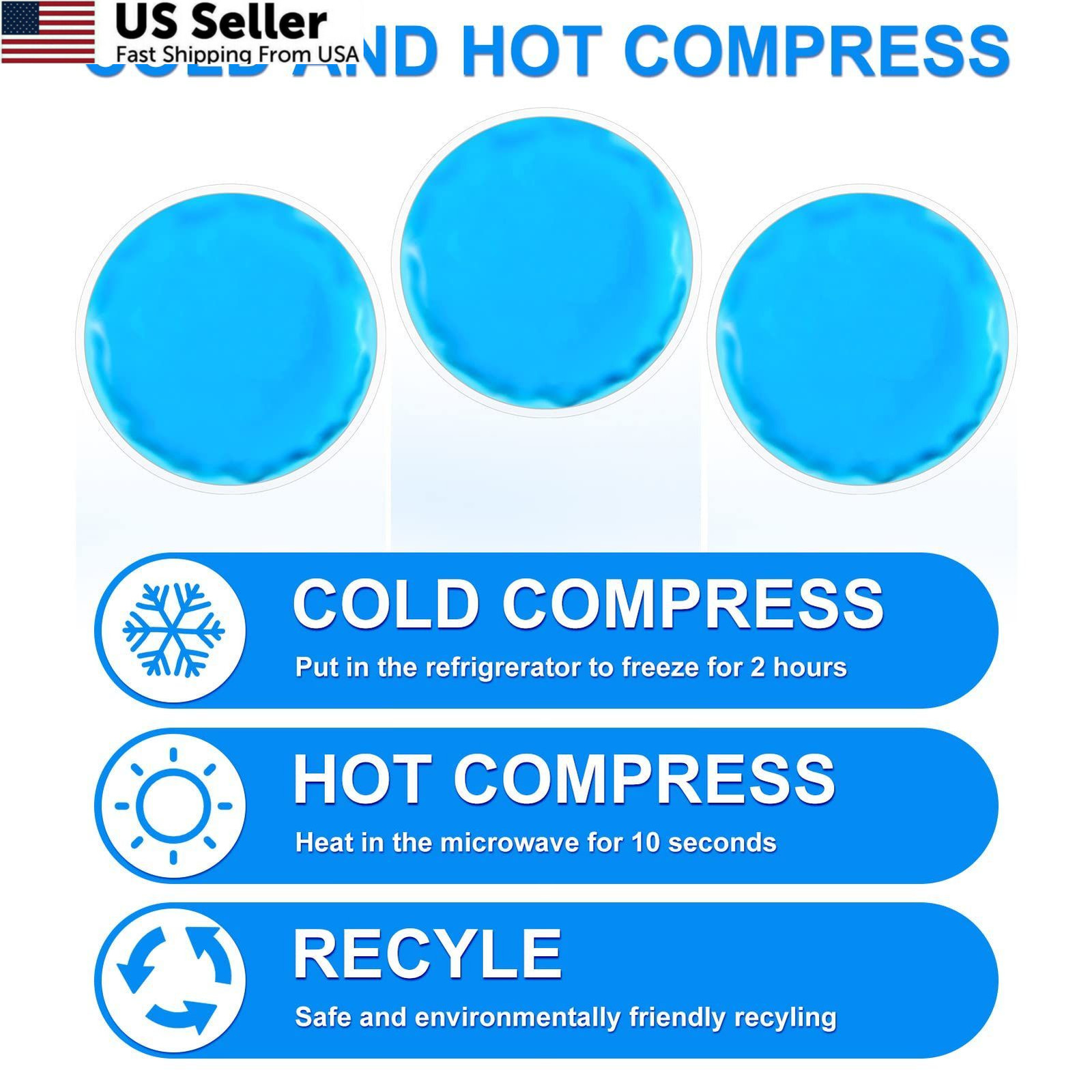10 Pack Small Round Gel Ice Packs Hot Cold Compress for Face Wisdom Teeth Surger