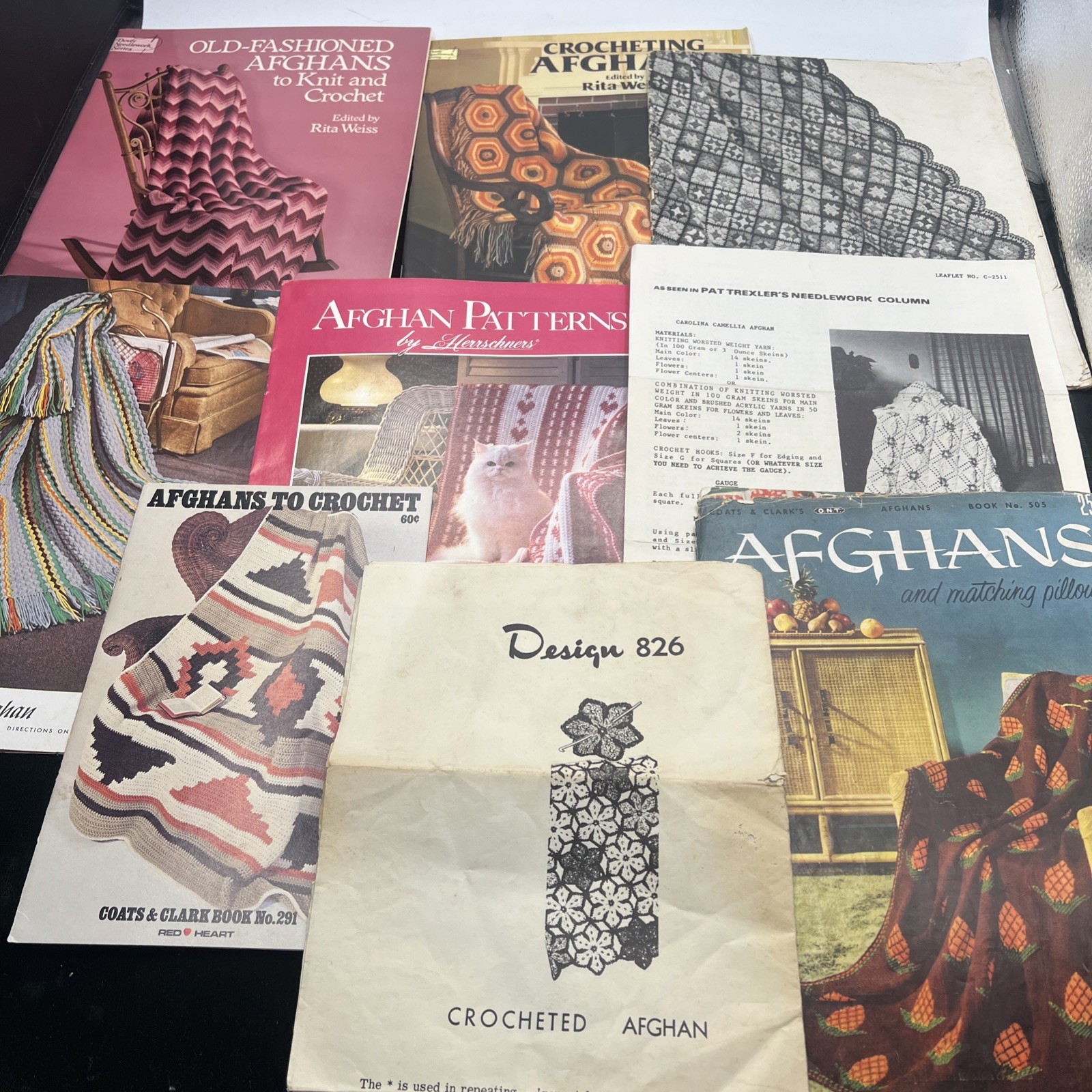 Vintage Crochet Afghan Pattern Books Afghans Throws Rita Weiss Old Fashioned