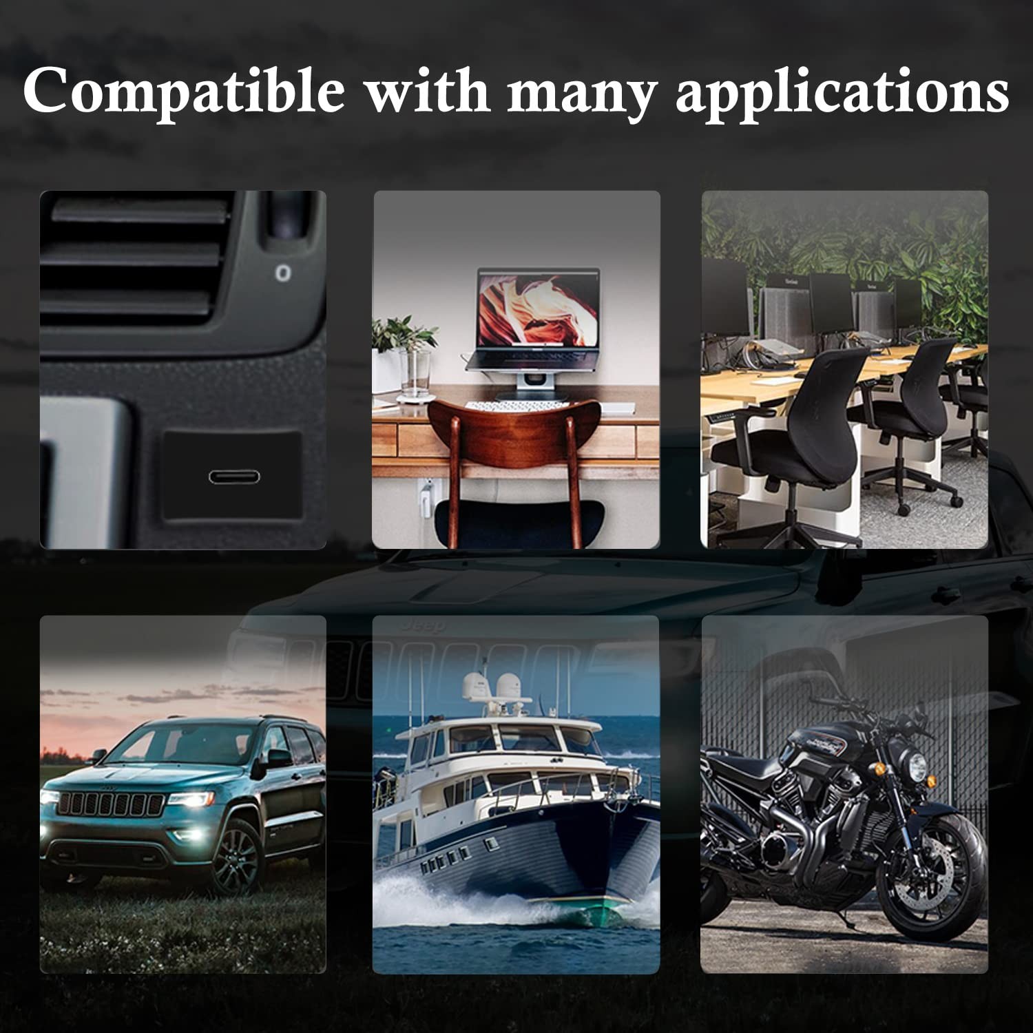 BATIGE Square Type C 3.1 Car Flush Mount Cable USB C 3.1 Panel Mount Male to ...