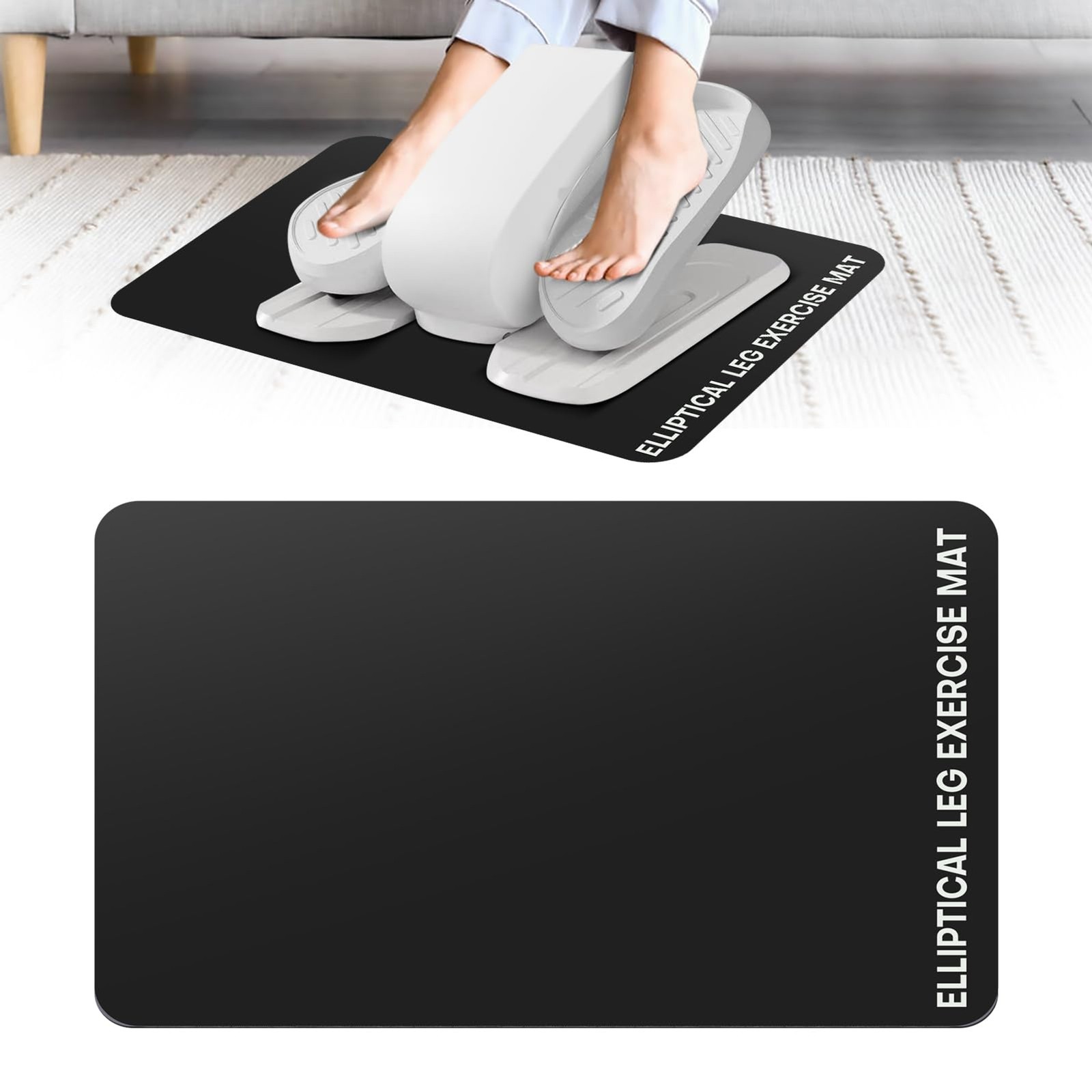 Under Desk Elliptical Mat - Non-Slip Exercise Equipment for Peloton Bike, Small