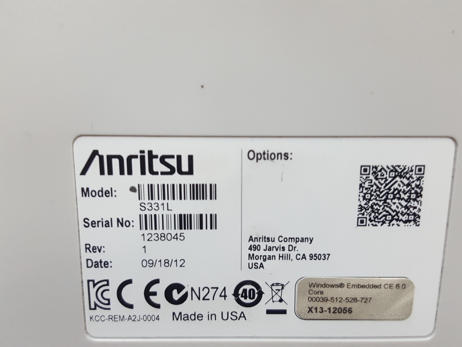 Anritsu S331L : Cable and Antenna Analyzer, 4GHz, (8045)