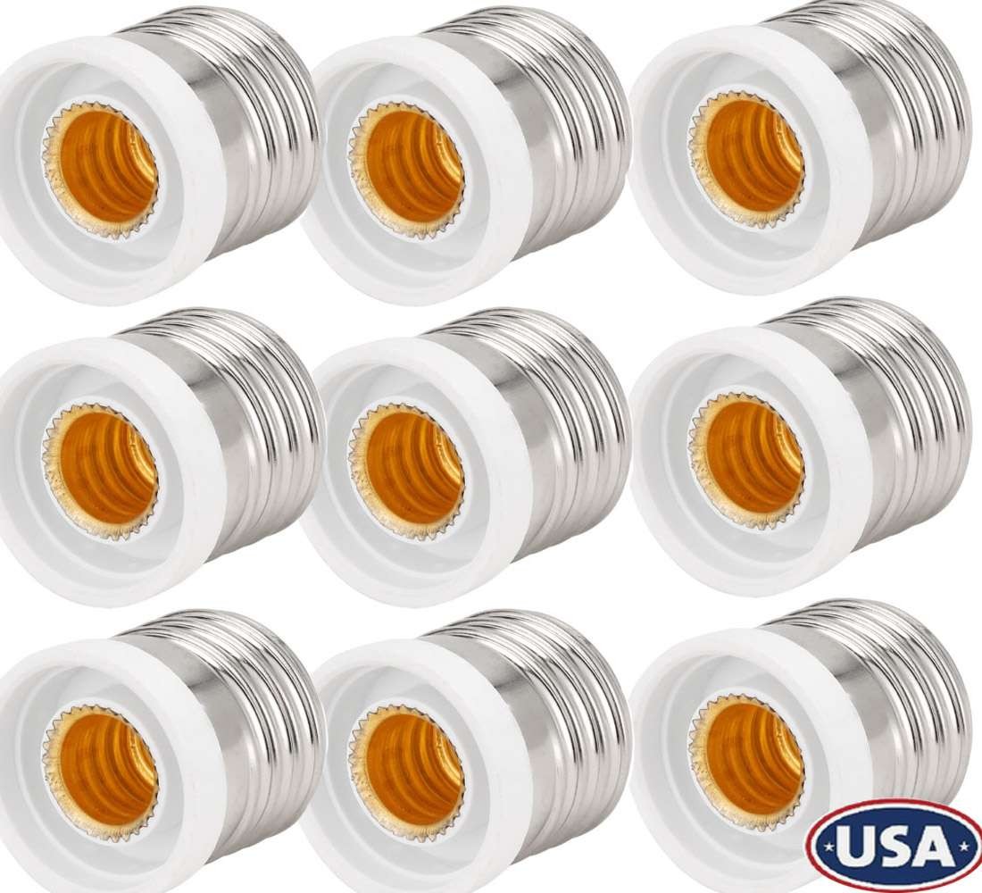 Light Bulb Socket Adapter Medium Base E26 E27 To E12 Candelabra Screw Reducer US