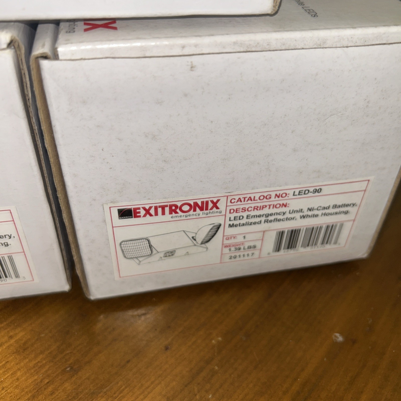 x3 - Exitronix LED-90-G2 Emergency Exit Lighting Light 120/277V Battery Backup