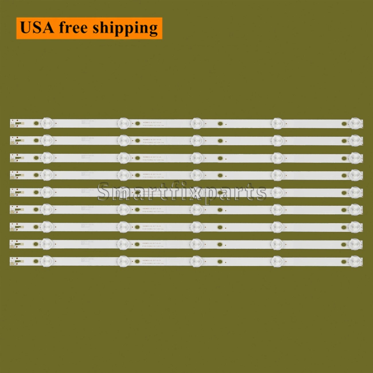 9Pcs LED Backlight Strips 4708-K50WDC-A4113N01 For Toshiba 50LF621U21 50LF621C21
