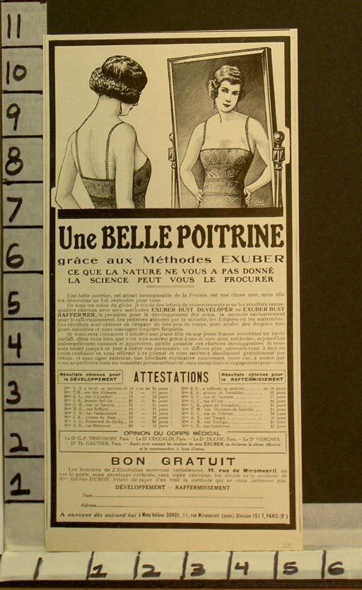 1925 EXUBER SEXY BUST BEAUTY BREST ENLARGER QUACK MEDICAL HEALTH DIET AD 22769