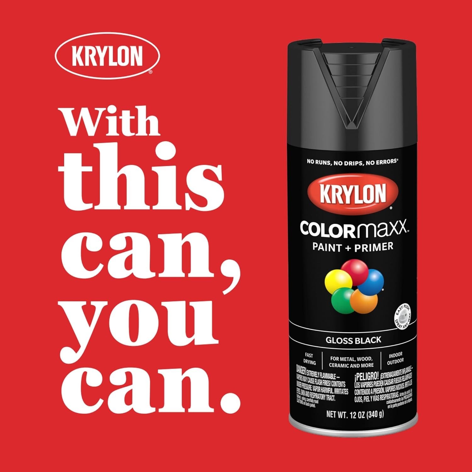 Fast-Drying Rust-Resistant Gloss Machinery Gray Spray Paint - 25 Sq Ft Coverage