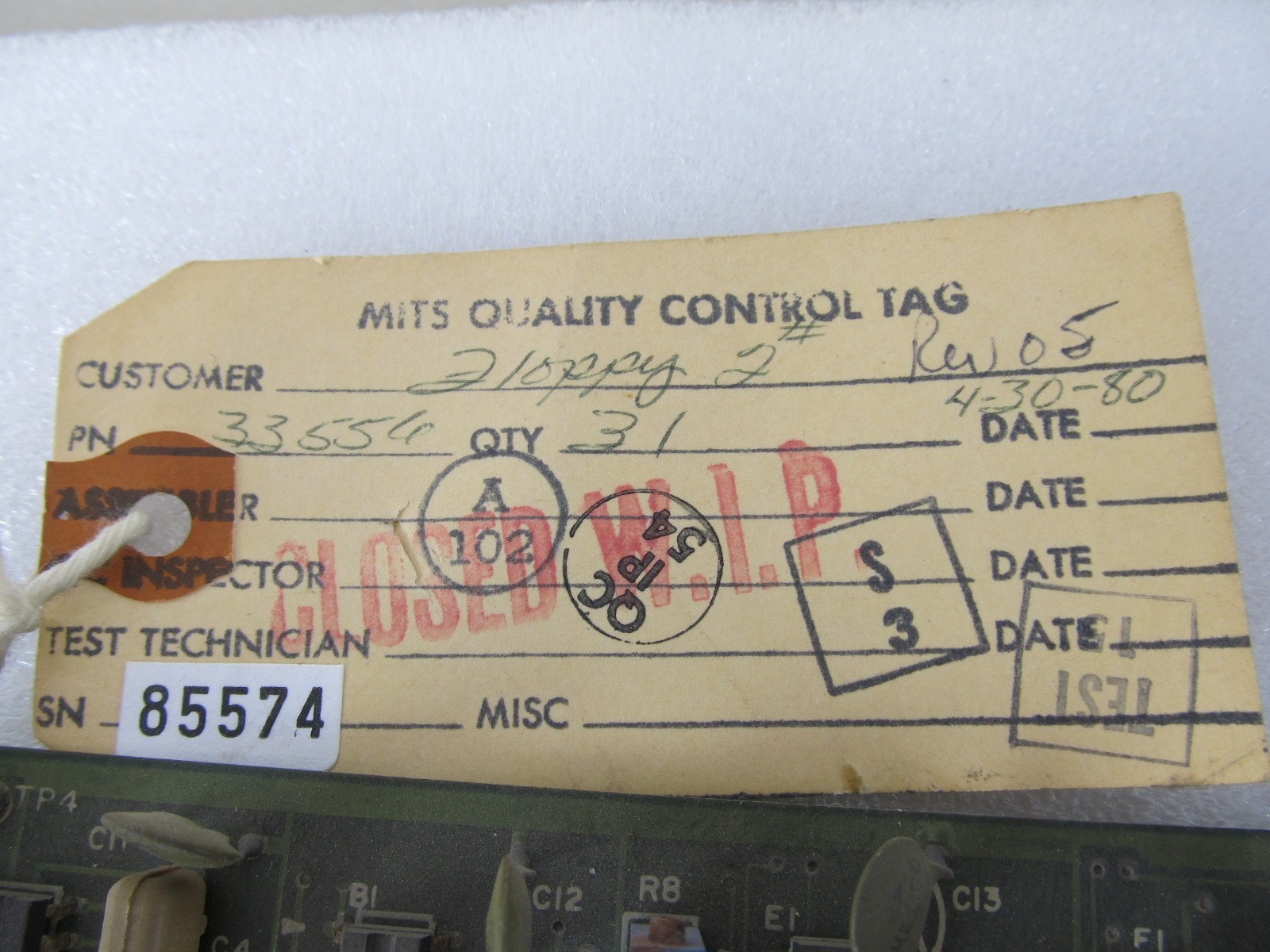 MITS Floppy Control Board 33556 AS IS