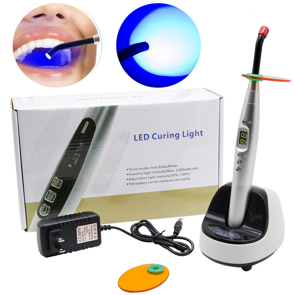 3Second Dental Cordless LED Curing Light Lamp Gun Type Fast Cure Teeth 7W/1800mw