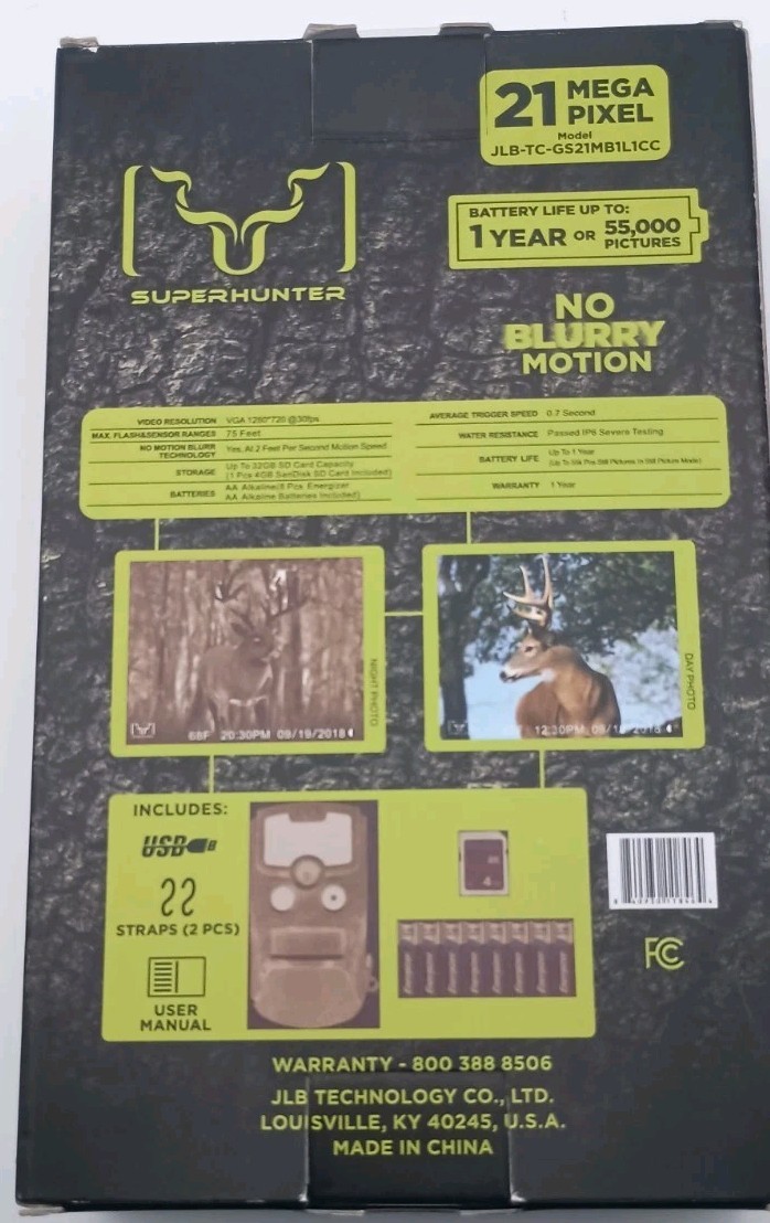 SUPERHUNTER 21 Mega Pixel Invisible IR LED 75 Ft Sensor Flash Range Trail Cam