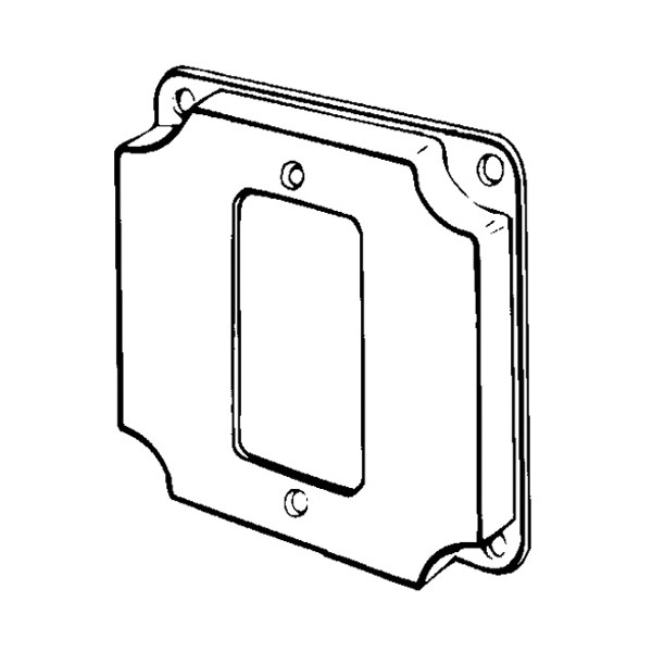 Appleton 8362 4" x 4" x 1/2" Raised Electrical Box Cover GFCI Receptacle