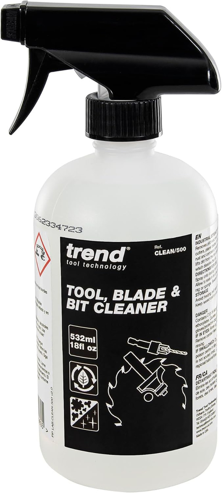 Tool & Bit Cleaner Industrial Strength Wood & Resin Remover 18 Fl Oz Clean/500