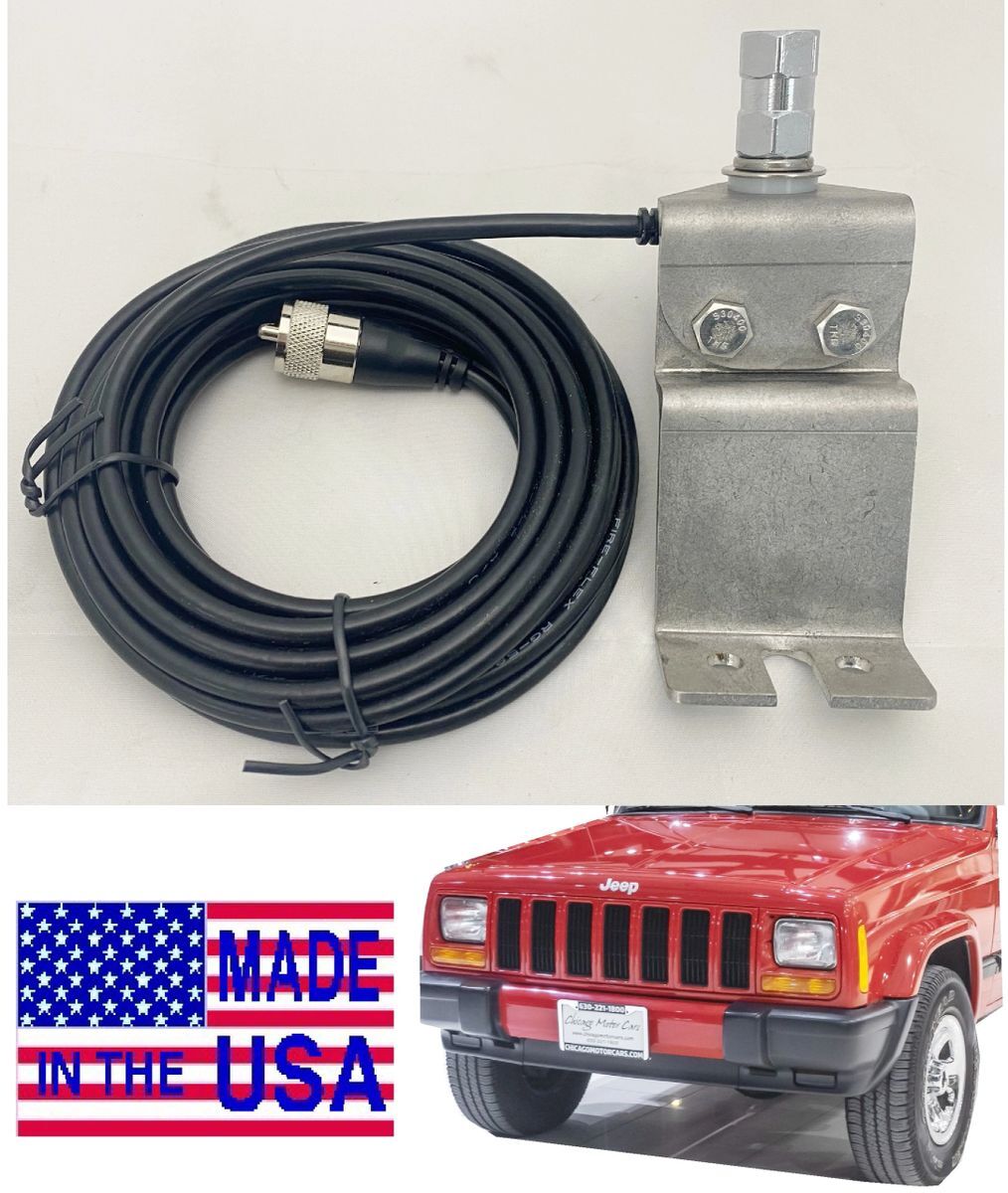 3 Ft CB Fender Antenna Mount Kit for Jeep Cherokee 1988-2001 Made in USA