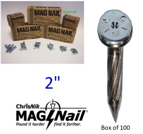ChrisNik MagNails 242000 Survey Mag Nails, 2" x 1/4" ~100 per box