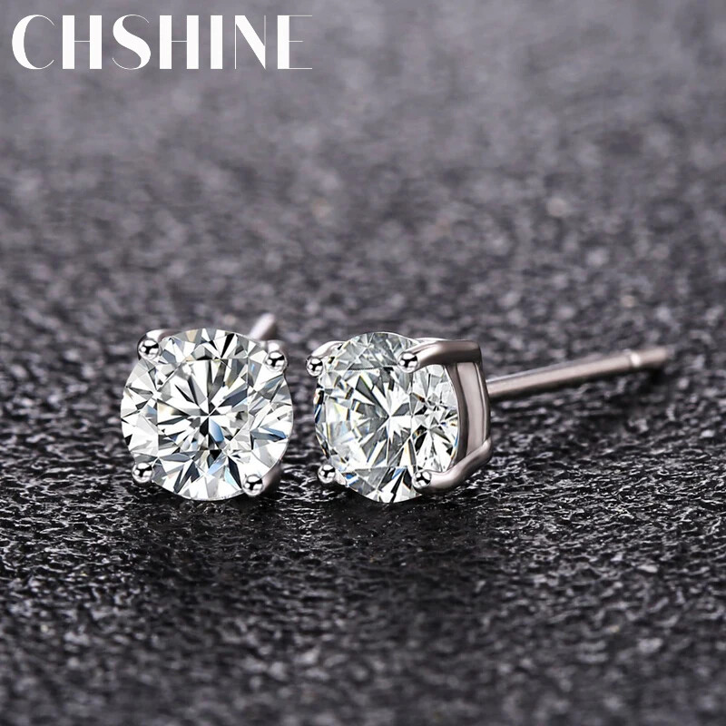 New 925 Sterling silver diamond stud earrings fashion Charms classic jewelry