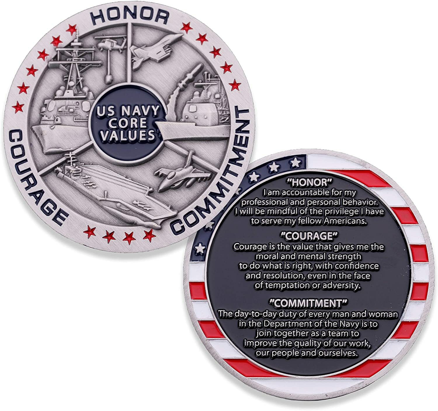United States Navy Core Values Challenge Coin